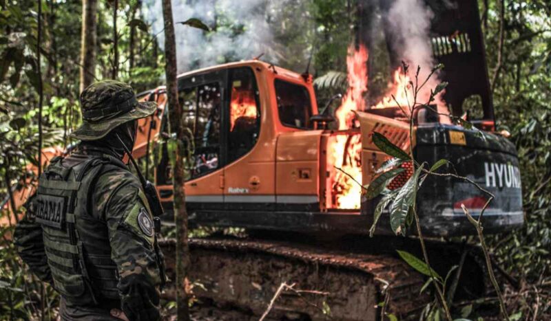 Operação da PF queima máquinas de garimpos ilegais em terras indígenas, no Pará