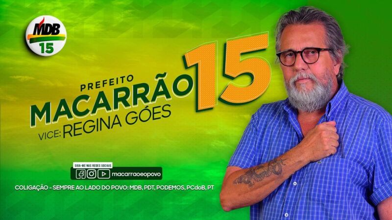 Macarrão é candidato, e agora buscará o quarto mandato - DEFERIDO PELA JUSTIÇA