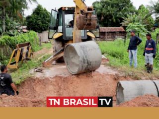 Prefeitura de Tailândia faz reparos em canais de drenagem na Vila Macarrão