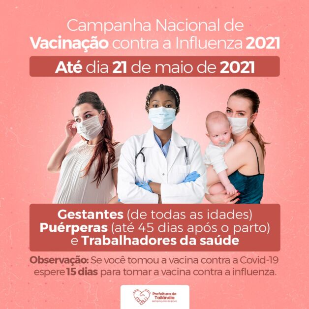 Campanha Nacional de Vacinação contra a Influenza 2021 em Tailândia