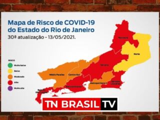 Rio de Janeiro está de bandeira laranja no mapa Covid-19