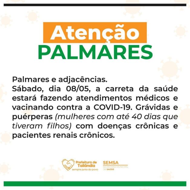 Carreta da Saúde estará realizando atendimento e vacinação no Distrito Palmares