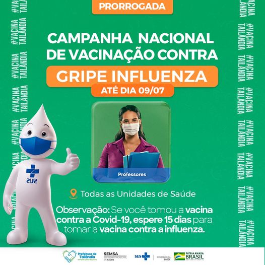 Prorrogada a Campanha de Vacinação contra gripe para os Professores 