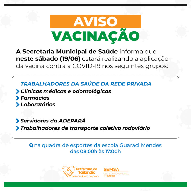 Vacinação contra Covid-19 para Trabalhadores da Saúde da Rede Privada