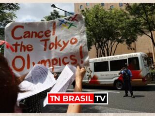 Manifestantes se reuniram em Tóquio para exigir o cancelamento dos 'Jogos Olímpicos'