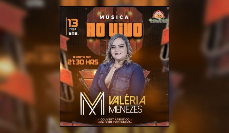 Show de Valéria Menezes é a atração do sábado (13) no Galpão