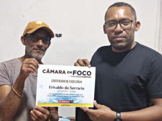 Erivaldo da Serraria recebe homenagem do "CÂMARA EM FOCO" do TN BRASIL TV