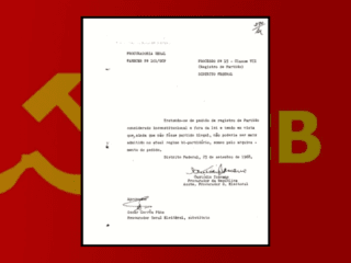 Pedido de Registro do Partido Comunista Brasileiro em 1968 negado pela Ditadura