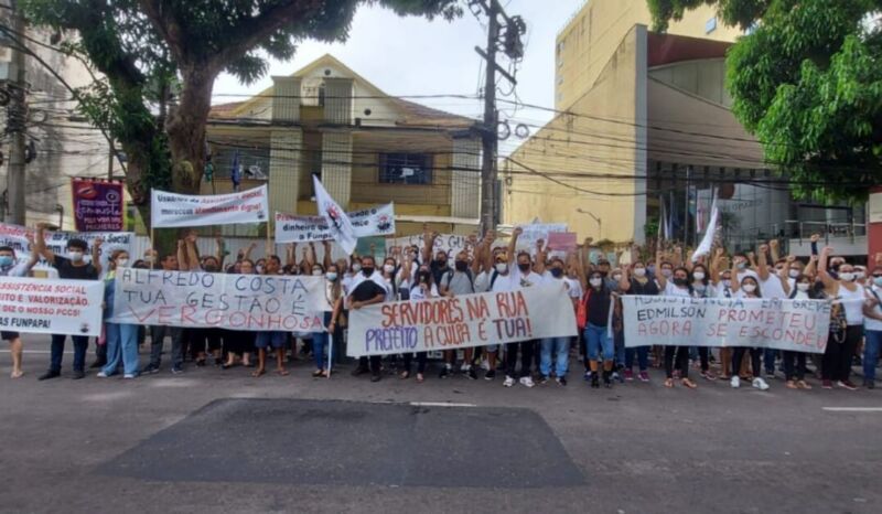 Servidores da Fundação Funpapa fazem greve e criticam Edmilson Rodrigues