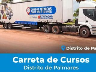 Carreta da Educação sem Fronteiras realiza último dia de cursos profissionalizantes no Distrito Palmares