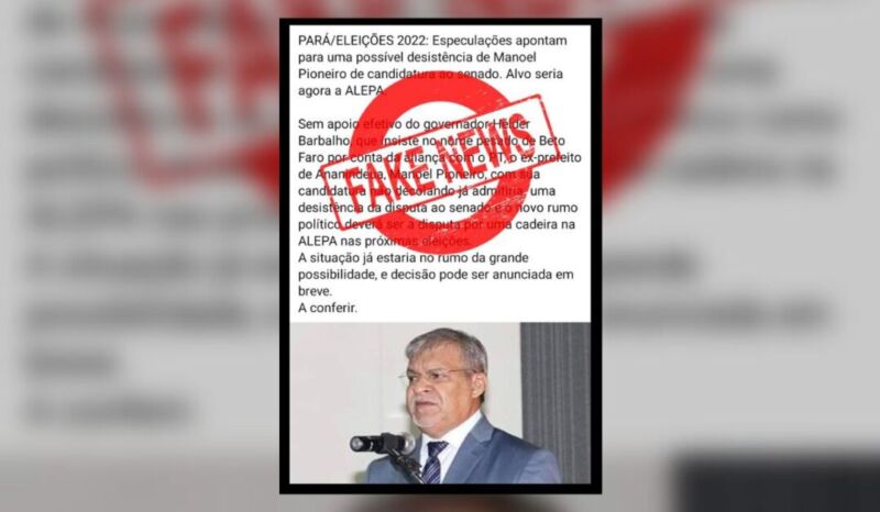 Manoel Pioneiro rebate FAKE NEWS e confirma que "sua pré-candidatura segue firme"