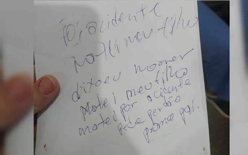 Pai mata filho de 11 anos, cita tiro acidental em carta de despedida e tenta tirar a própria vida