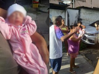 Vídeo: Bebê é encontrada com vida dentro de lixeira em Salvador