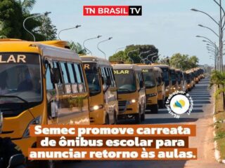 Prefeitura de Paragominas realizou carreata de ônibus escolar para anunciar retorno das aulas