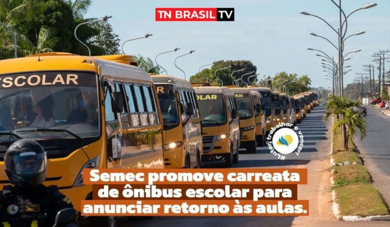 Prefeitura de Paragominas realizou carreata de ônibus escolar para anunciar retorno das aulas