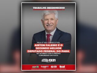 Airton Faleiro é o segundo melhor deputado federal do Pará, de acordo com premiação