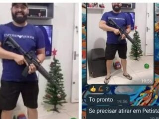 Servidor público é demitido após tirar foto com fuzil e dizer que está pronto para “atirar em petista”