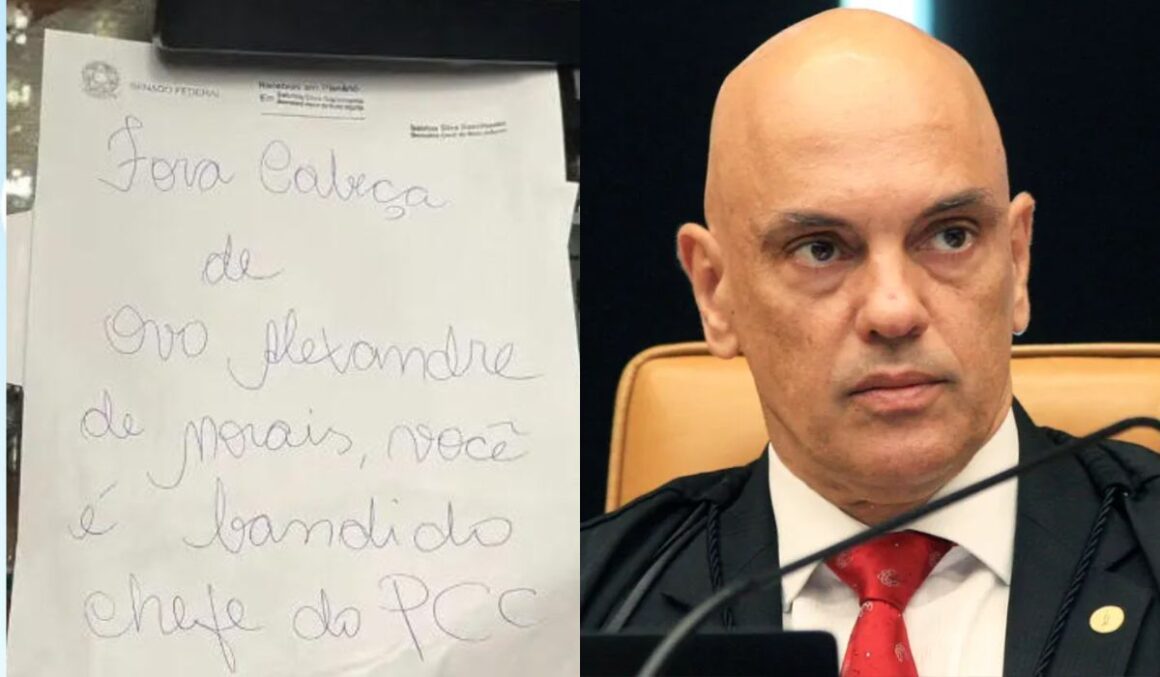 “Fora cabeça de ovo”: Terrorista deixou bilhete a Moraes durante invasão ao Senado