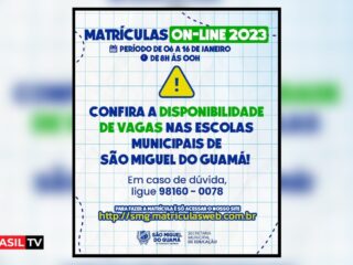 Confira o período de matrícula da rede pública municipal de São Miguel do Guamá