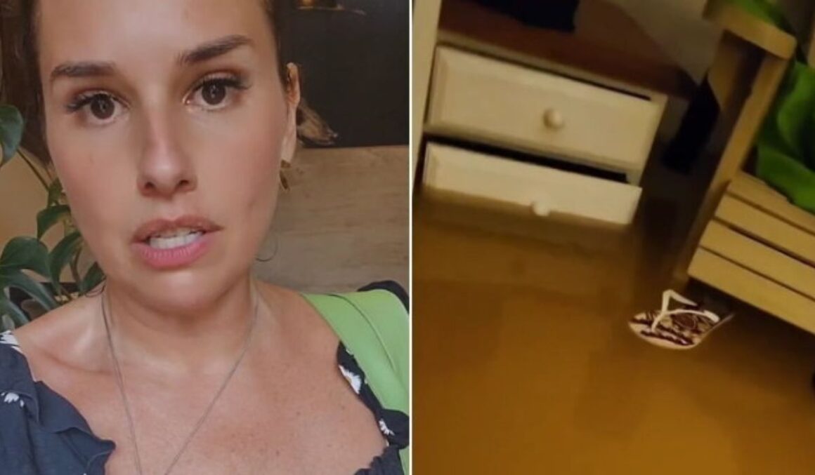 Filha de Fafá de Belém mostra quarto inundado em chuva no litoral de São Paulo