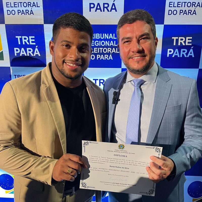 Vitor Magalhães na diplomação de Ronie Silva, do MDB, no Hangar em Belém / Foto: AP