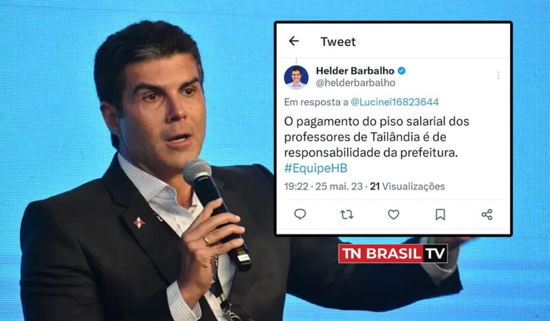 Governador Helder Barbalho esclarece que o piso do professores de Tailândia é de responsabilidade da Prefeitura