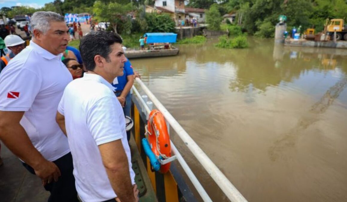 Governador Helder Barbalho faz vistoria às obras de construção da ponte sobre o Furo da Laura, em Colares