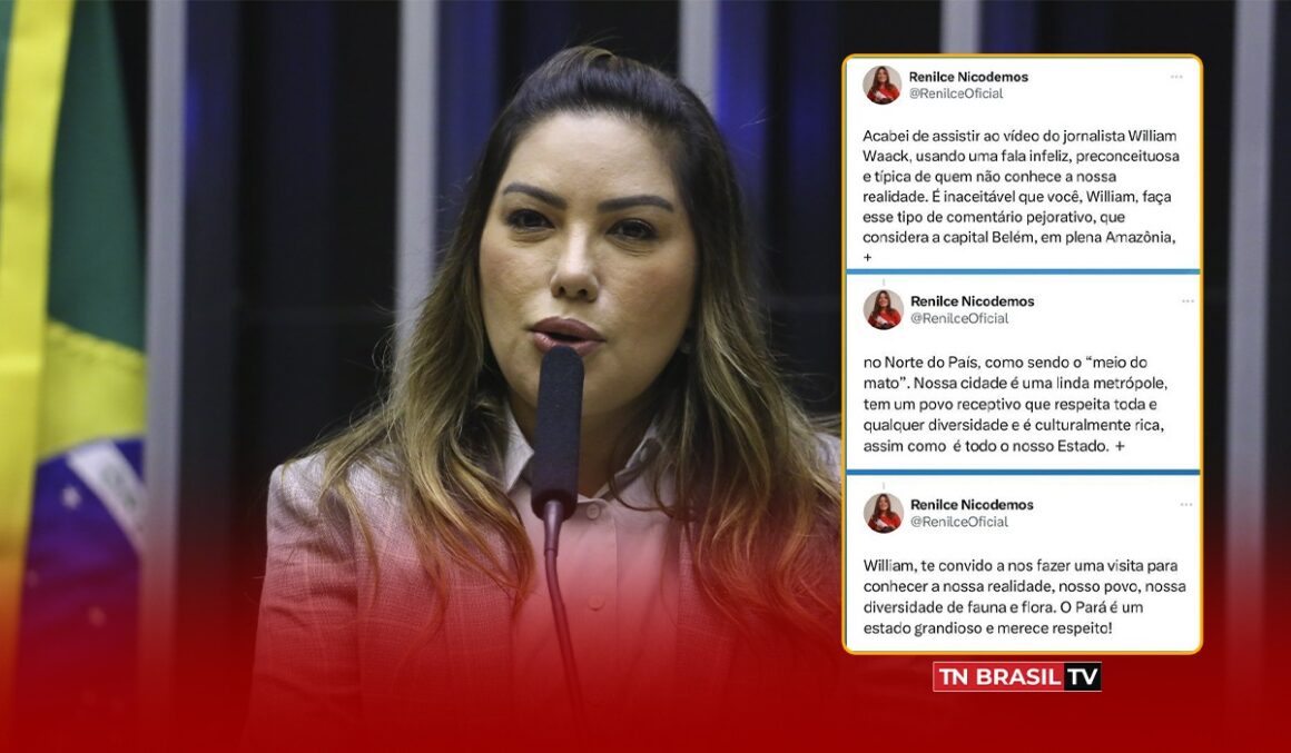 Deputada Renilce Nicodemos repudia fala de William Waack "o Pará é um estado grandioso e merece respeito"