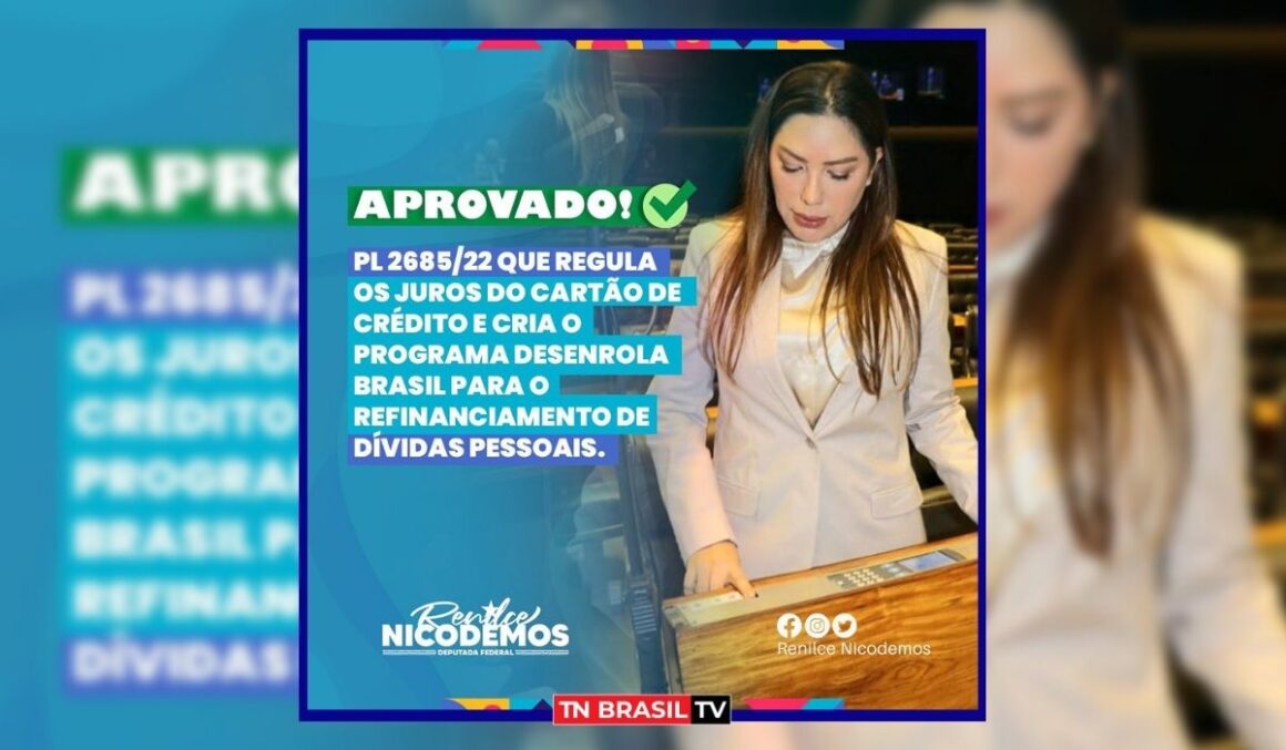 Deputada Renilce Nicodemos vota pela aprovação do Projeto de Lei 2685/22, que propõe um limite para o juro rotativo do cartão de crédito