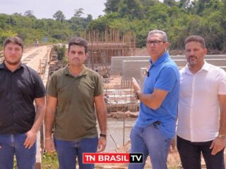 Prefeito Pastor David visita obras da ponte sobre o Rio Moju, em Goianésia do Pará