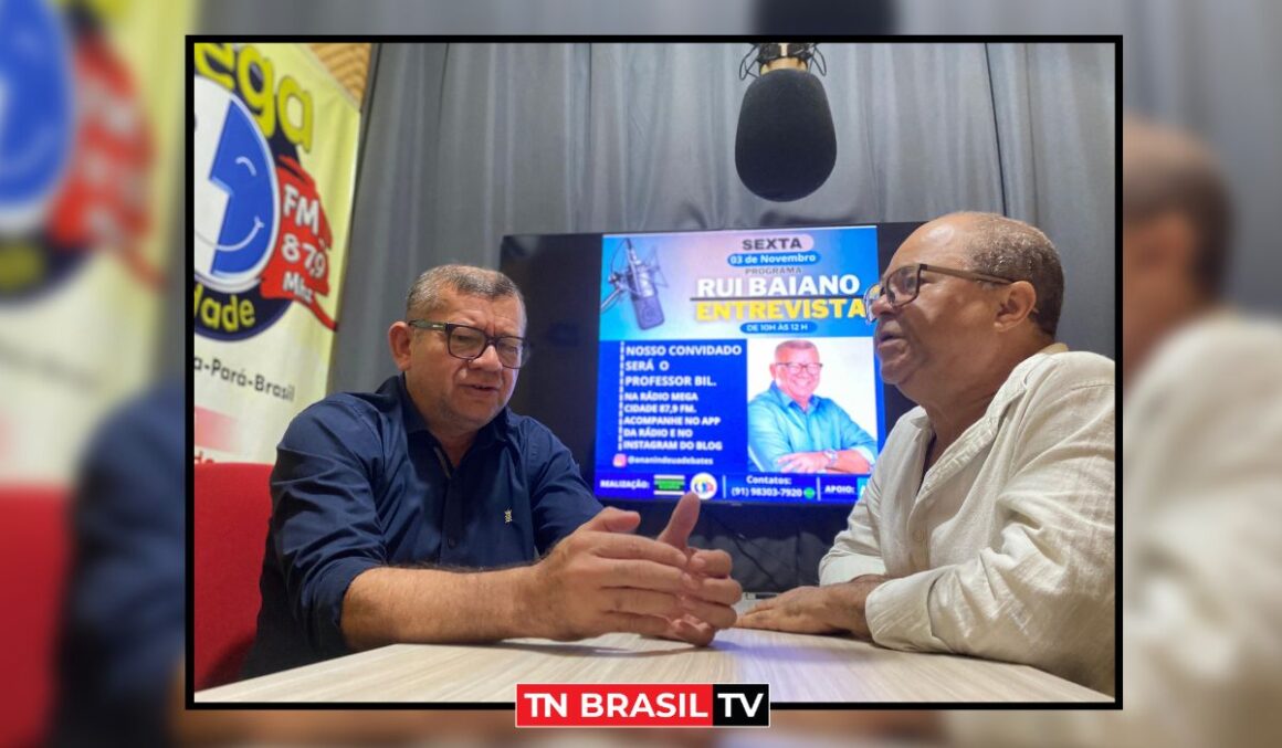 "Trajetória e pré-candidatura": Professor Bil é entrevistado pelo radialista Rui Baiano, da rádio Mega Cidade FM