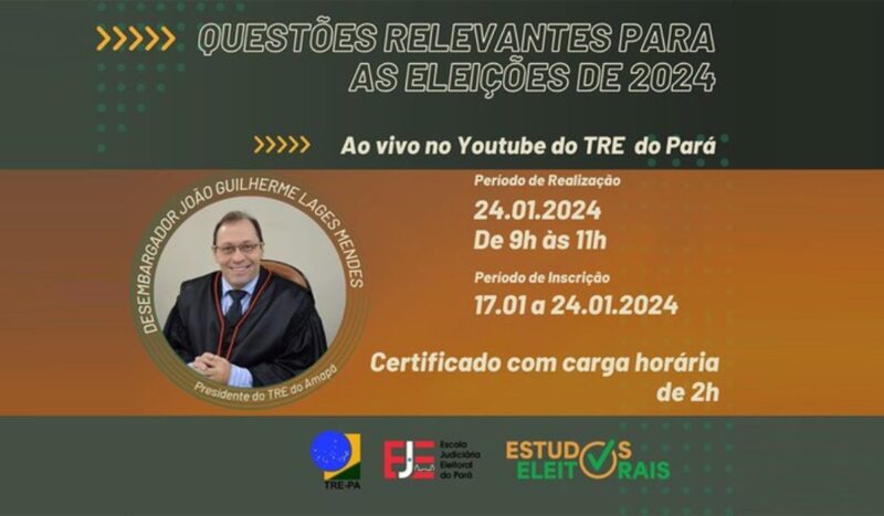 TRE Pará abre inscrições para palestra sobre questões eleitorais