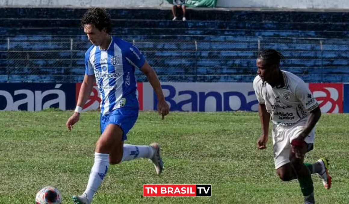 Paysandu vence Caeté em Bragança com gol de Nicolas nos acréscimos