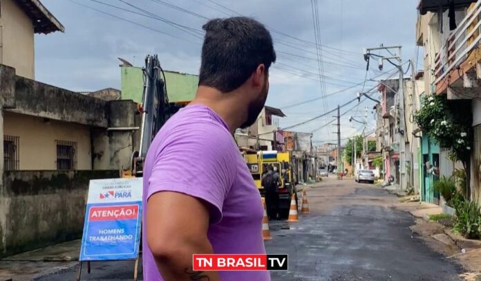 Deputado Adriano Coelho e vereador João Coelho supervisionam obras de asfaltamento no Telégrafo