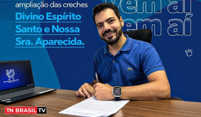 Prefeito Eduardo Pio X assina ordens de serviços que garantem reformas e ampliações duas importantes creches de São Miguel do Guamá