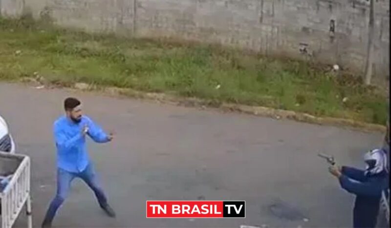 ASSISTA - IMAGENS: Empresário é assassinado a tiros ao sair de casa para receber encomenda