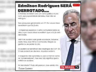 Edmilson Rodrigues SERÁ DERROTADO....