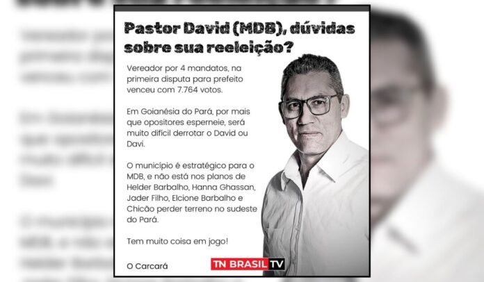 Pastor David (MDB), dúvidas sobre sua reeleição?