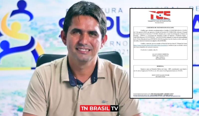 Prefeito de Sapucaia, Wilton Lima, tenta suspender decisão que o torna inelegível em 2024