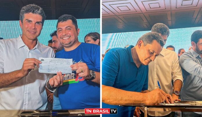 Em evento com o governador Helder, deputados Torrinho Torres e Renato Oliveira são oficializados ao MDB