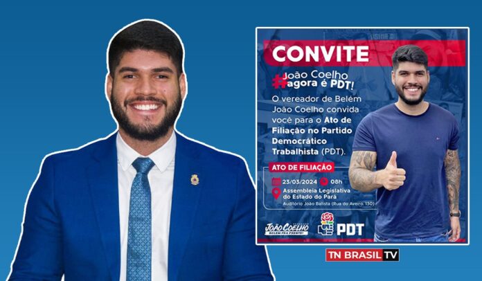 Vereador João Coelho deixa o PRD e anuncia sua filiação ao PDT em 23 de março