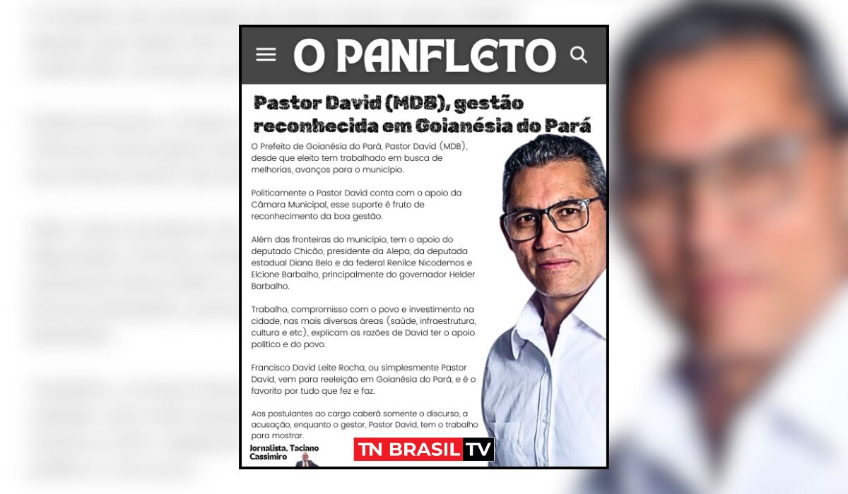 Pastor David (MDB), gestão reconhecida em Goianésia do Pará