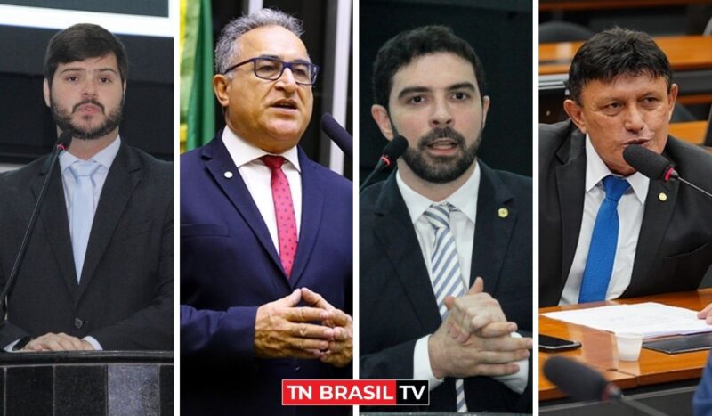 Thiago Araújo, Edmilson Rodrigues, Igor Normando e Éder Mauro; futuro prefeito de Belém