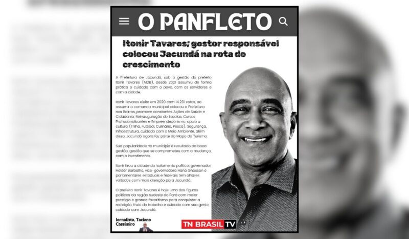 Itonir Tavares; gestor responsável colocou Jacundá na rota do crescimento