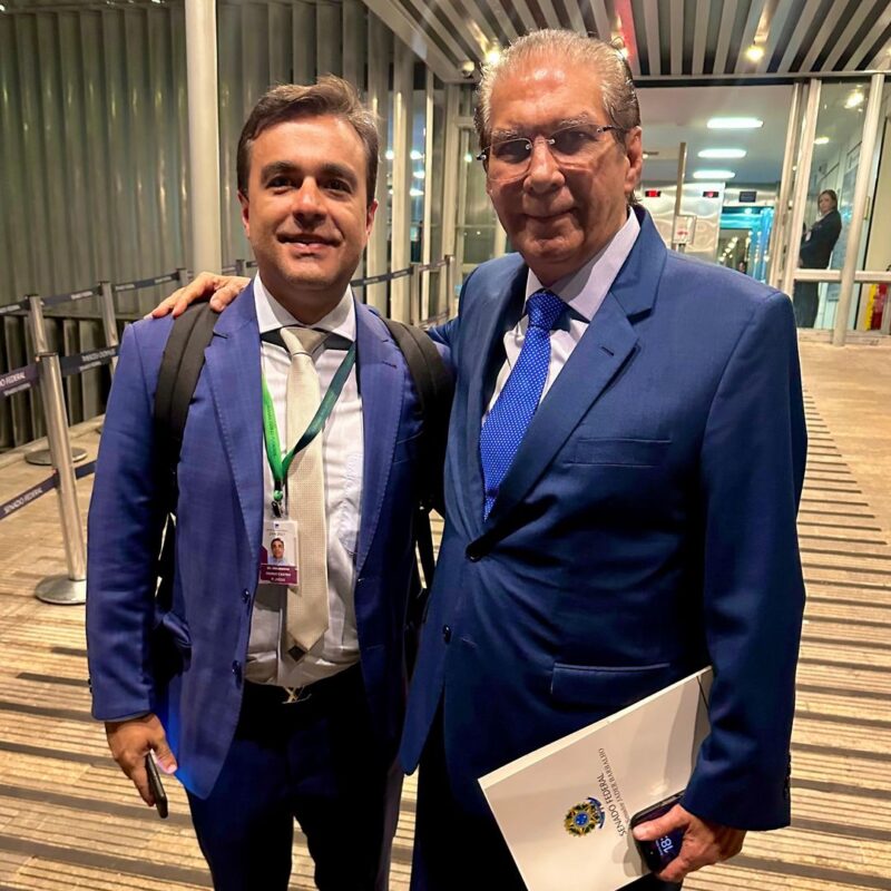 Andrei Castro com o maior senador da história do Pará, Jader Barbalho (MDB) / Foto: AP