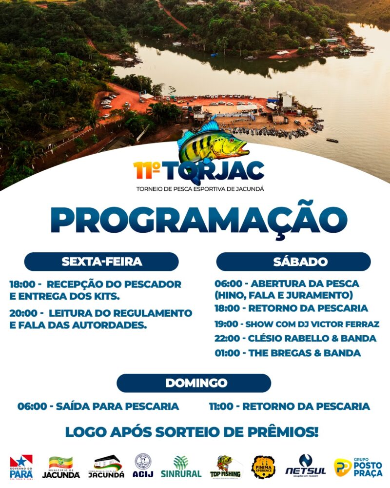 Jacundá se prepara para o 11º Torneio de Pesca com atrações musicais e outras novidades 