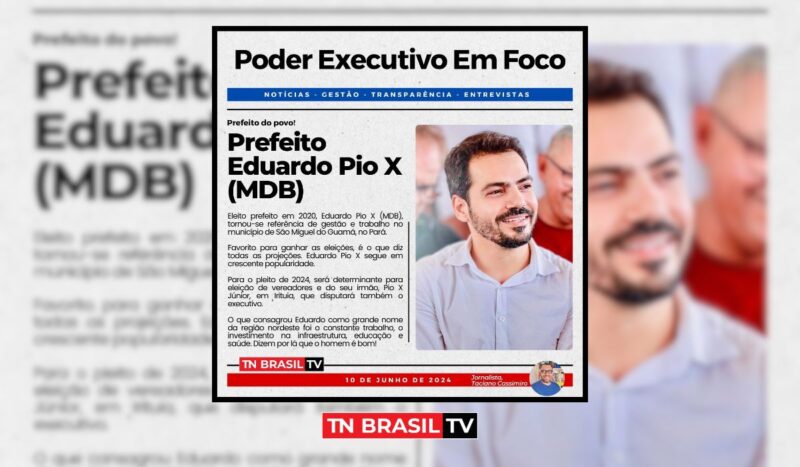 Prefeito Eduardo Pio X (MDB), popularidade com aprovação popular