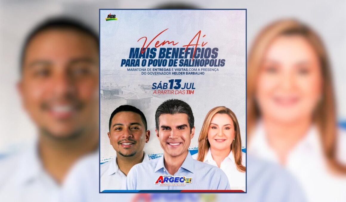 Vereador Argeo Neto divulga agenda do governador Helder Barbalho em Salinópolis