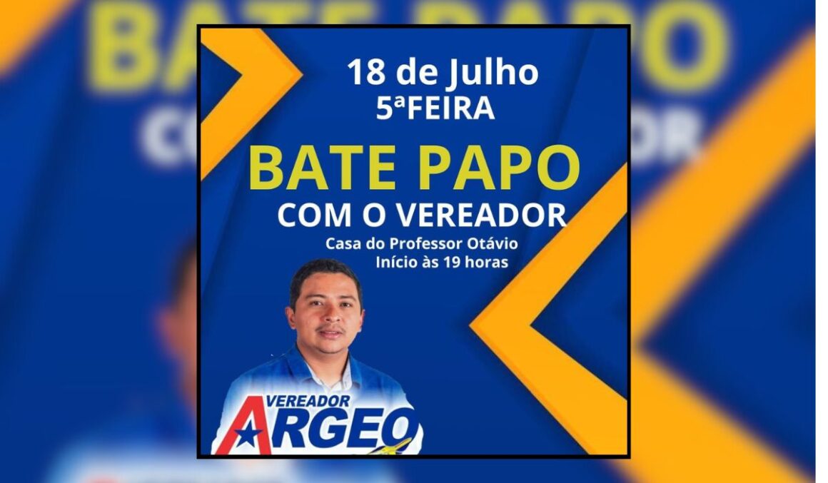 Vereador Argeo Corrêa convida comunidade para bate-papo político em Salinópolis