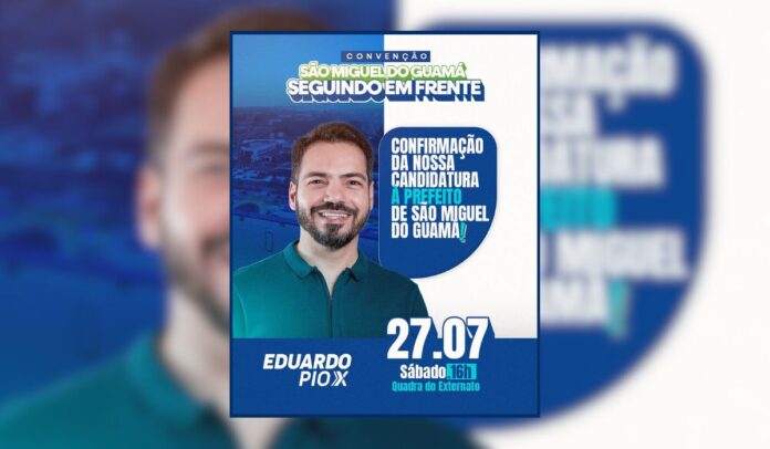 Convenção do MDB em São Miguel oficializará Eduardo Pio X como candidato à prefeitura